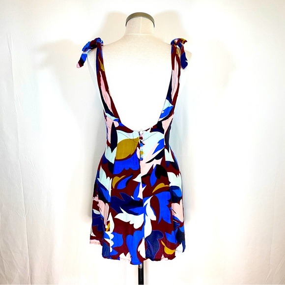 Free People Floral tank mini dress/long shirt, size Small - Picture 2 of 15